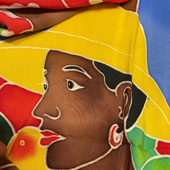 GUADALUPE Sarong Bright Colourful Women Market Tourist Guadeloupe 43 x 61 Inches - Picture 13 of 14